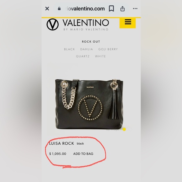 Valentino by Mario Valentino Luisa Rock Leather Shoulde - Picture 3 of 9